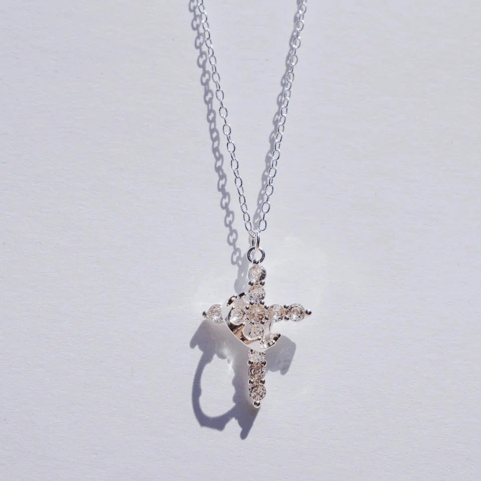 Collana con Croce e Corona di Cristo (Placcato in Oro)