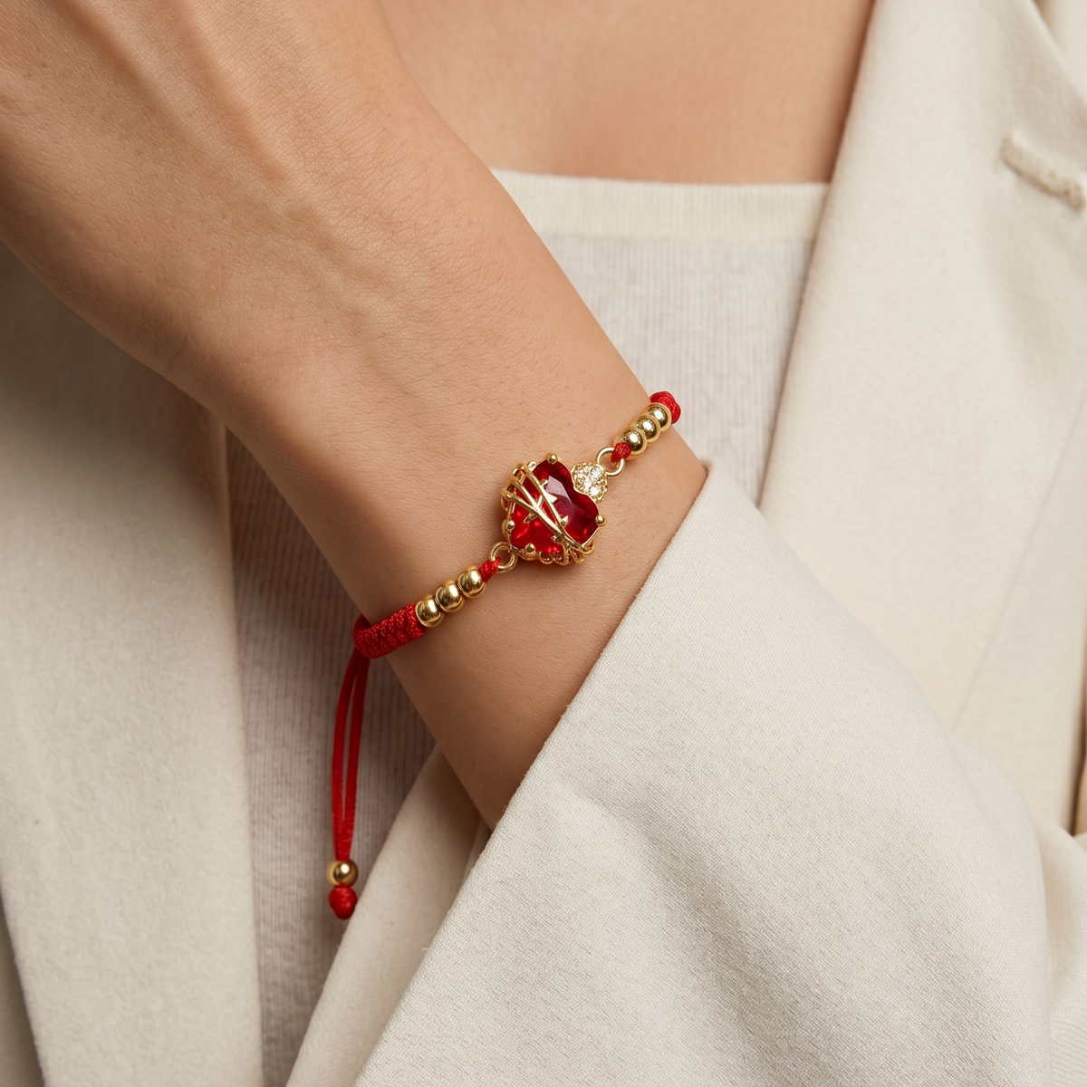 Bracciale Sacro Cuore di Gesù (Placcato in Oro)