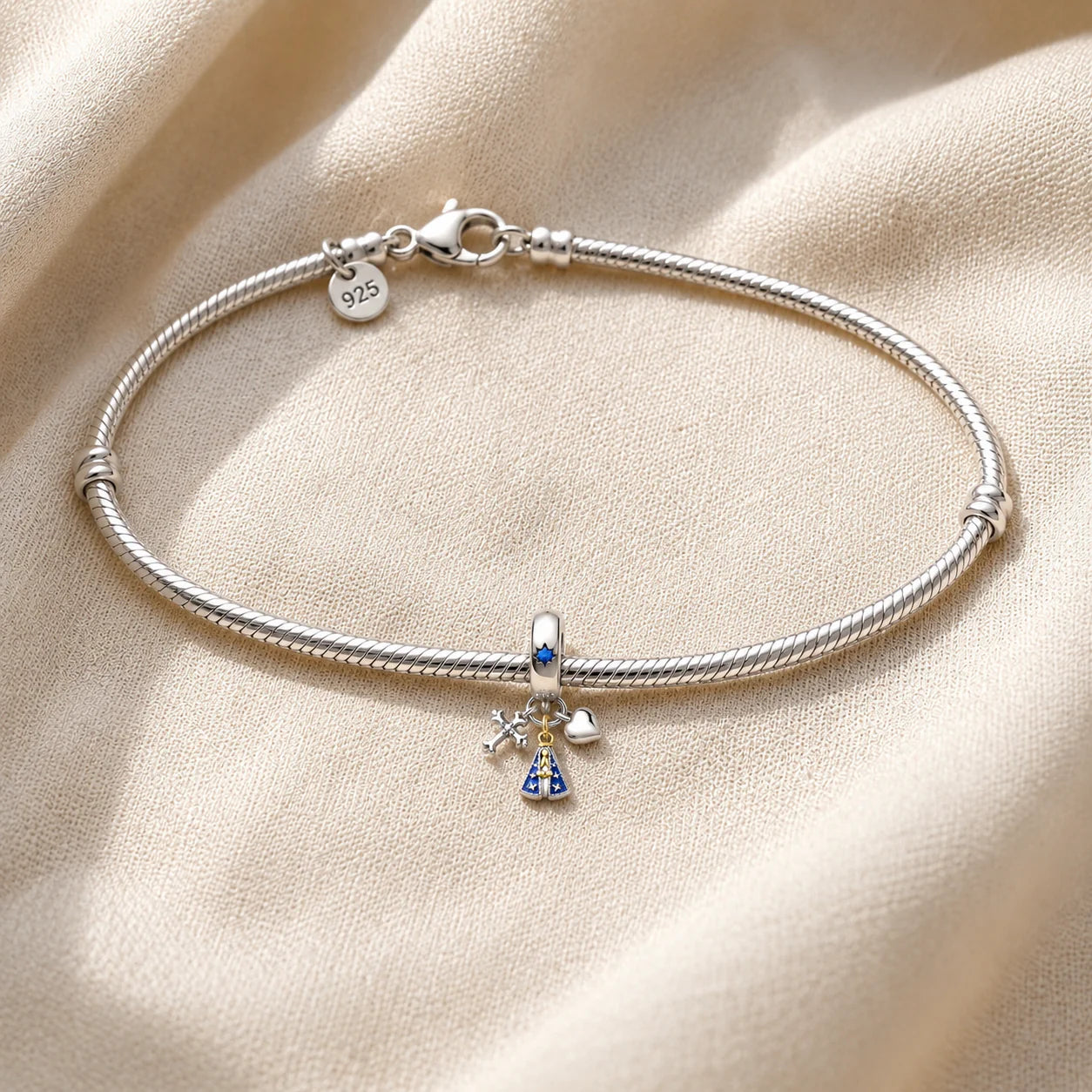 Charm Madonna dal Manto Stellato (Argento 925)