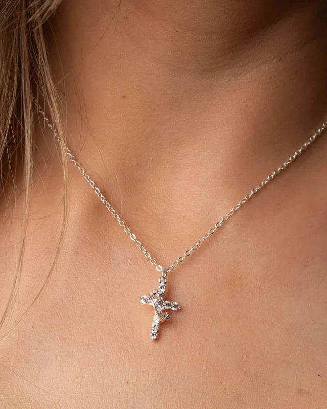 Collana con Croce e Corona di Cristo (Placato in Oro)