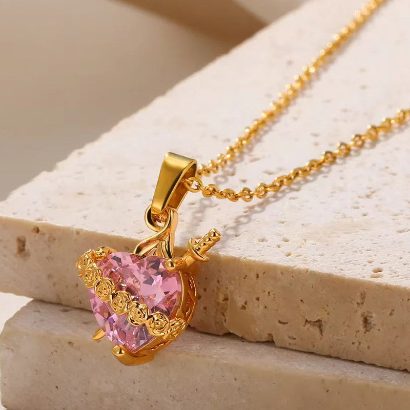 Collana Cuore Immacolato di Maria (Placcata in Oro)