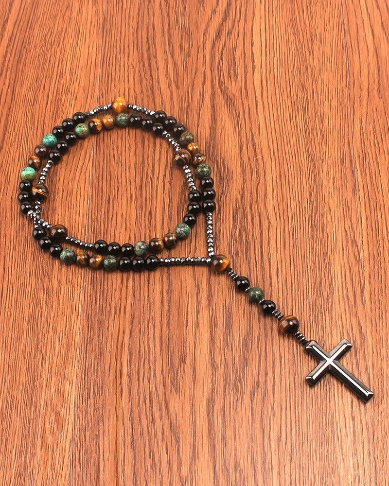 Rosario con Pietra Turchese e Occhio di Tigre