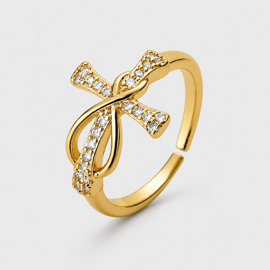 Anello Croce Infinito (Placcato in Oro)