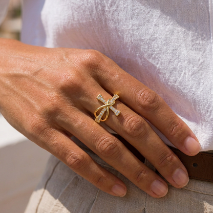 Anello Croce Infinito (Placcato in Oro)