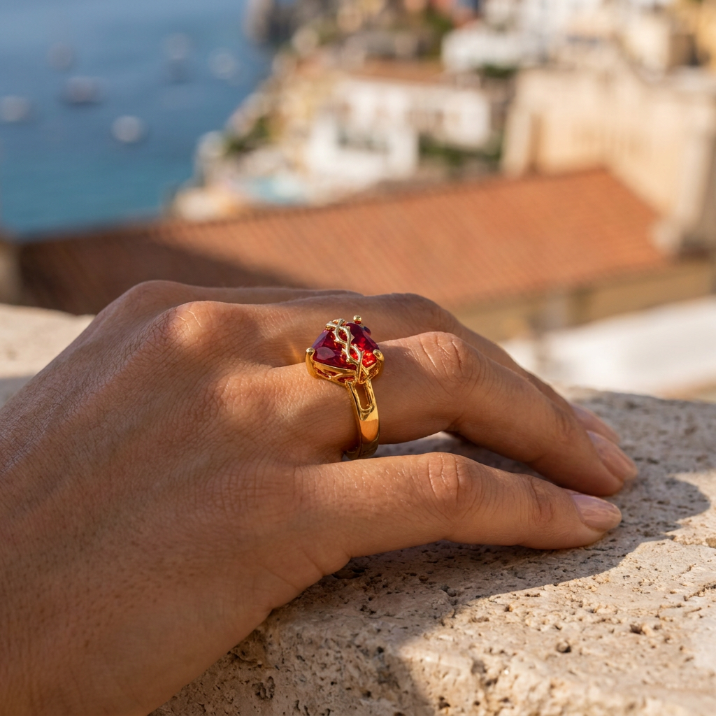 Anello Sacro Cuore di Gesù (Placcato in Oro)