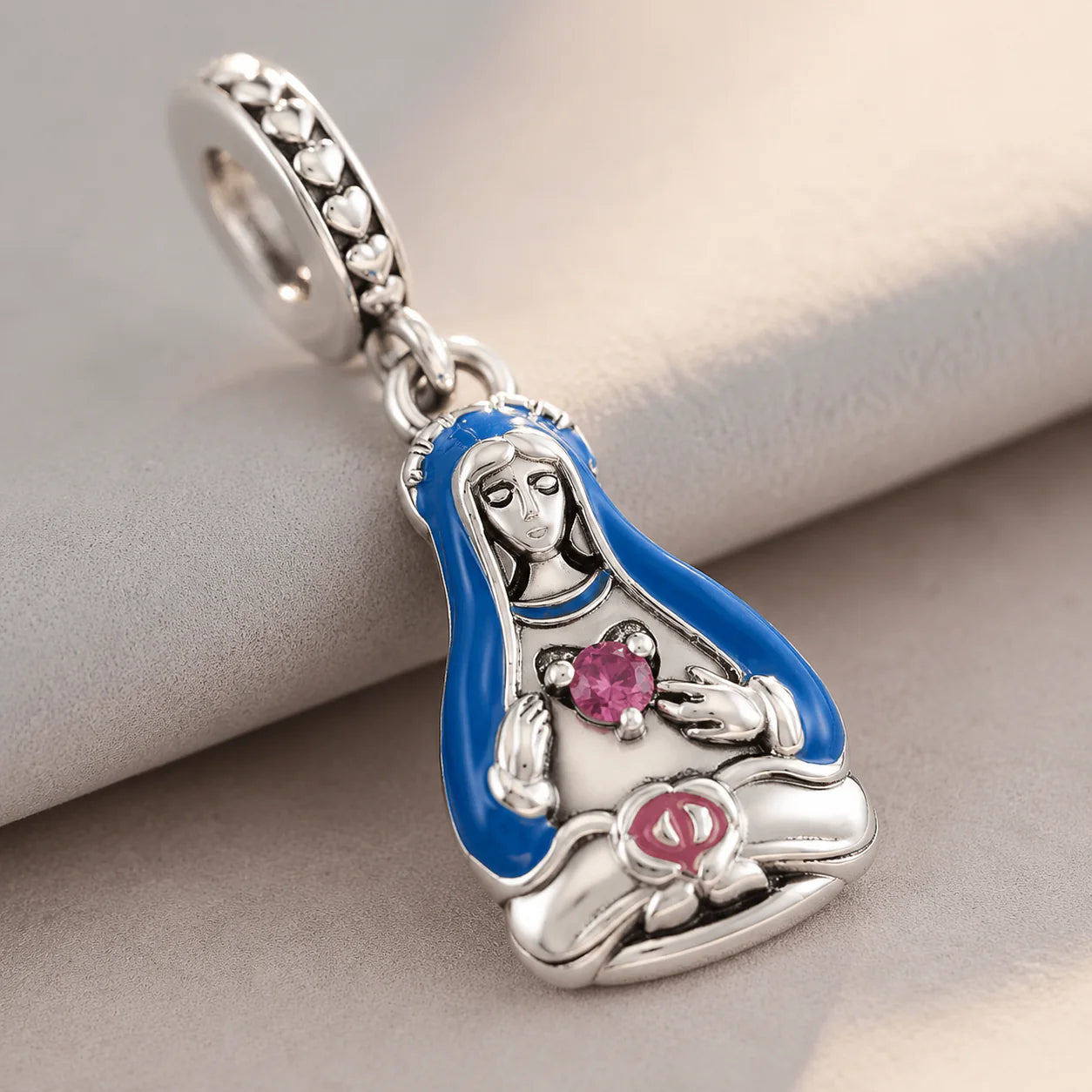 Charm Cuore Immacolato di Maria (Argento 925)
