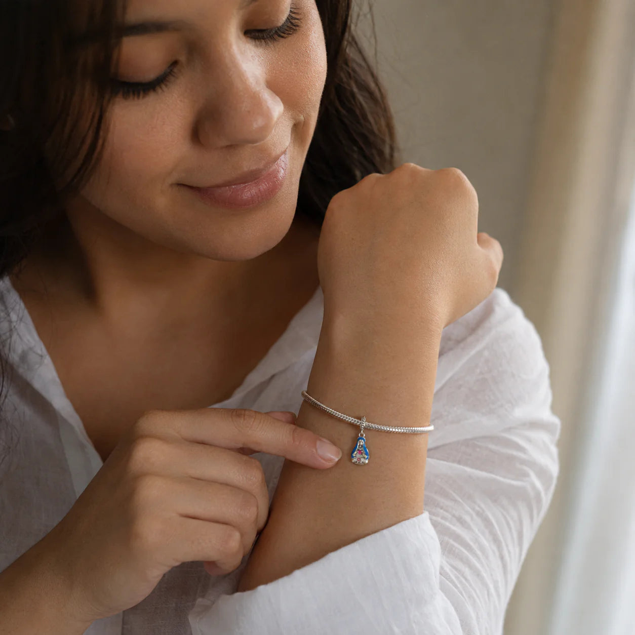 Charm Cuore Immacolato di Maria (Argento 925)