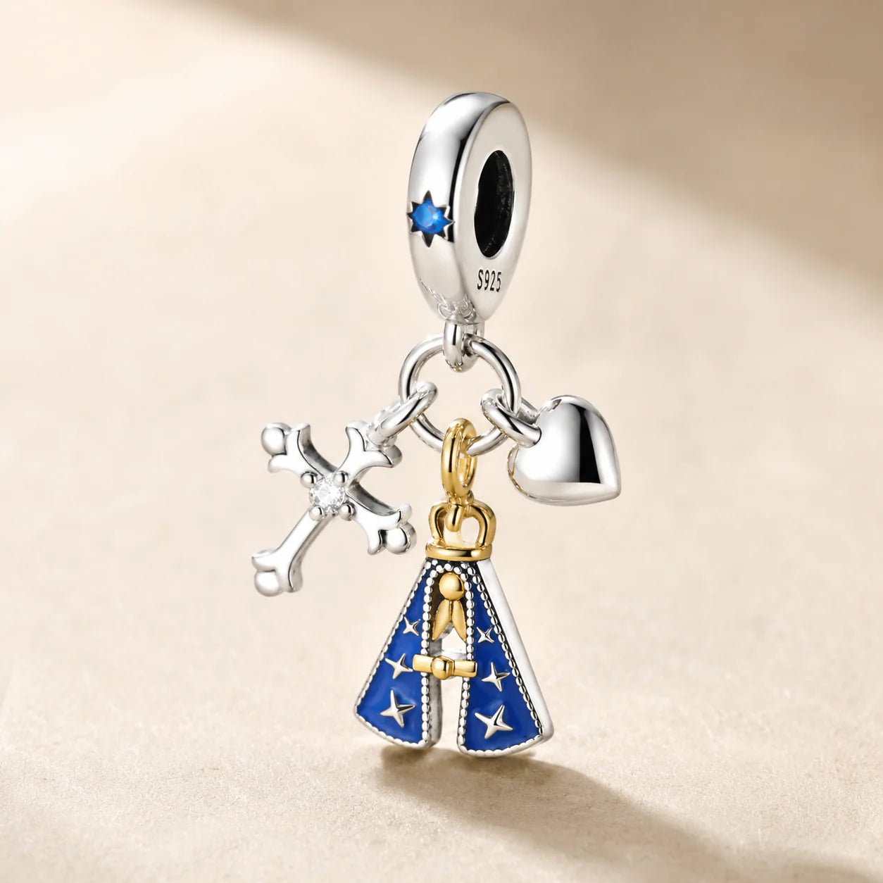Charm Madonna dal Manto Stellato (Argento 925)