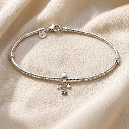 Charm Madonna dal Manto Stellato (Argento 925)