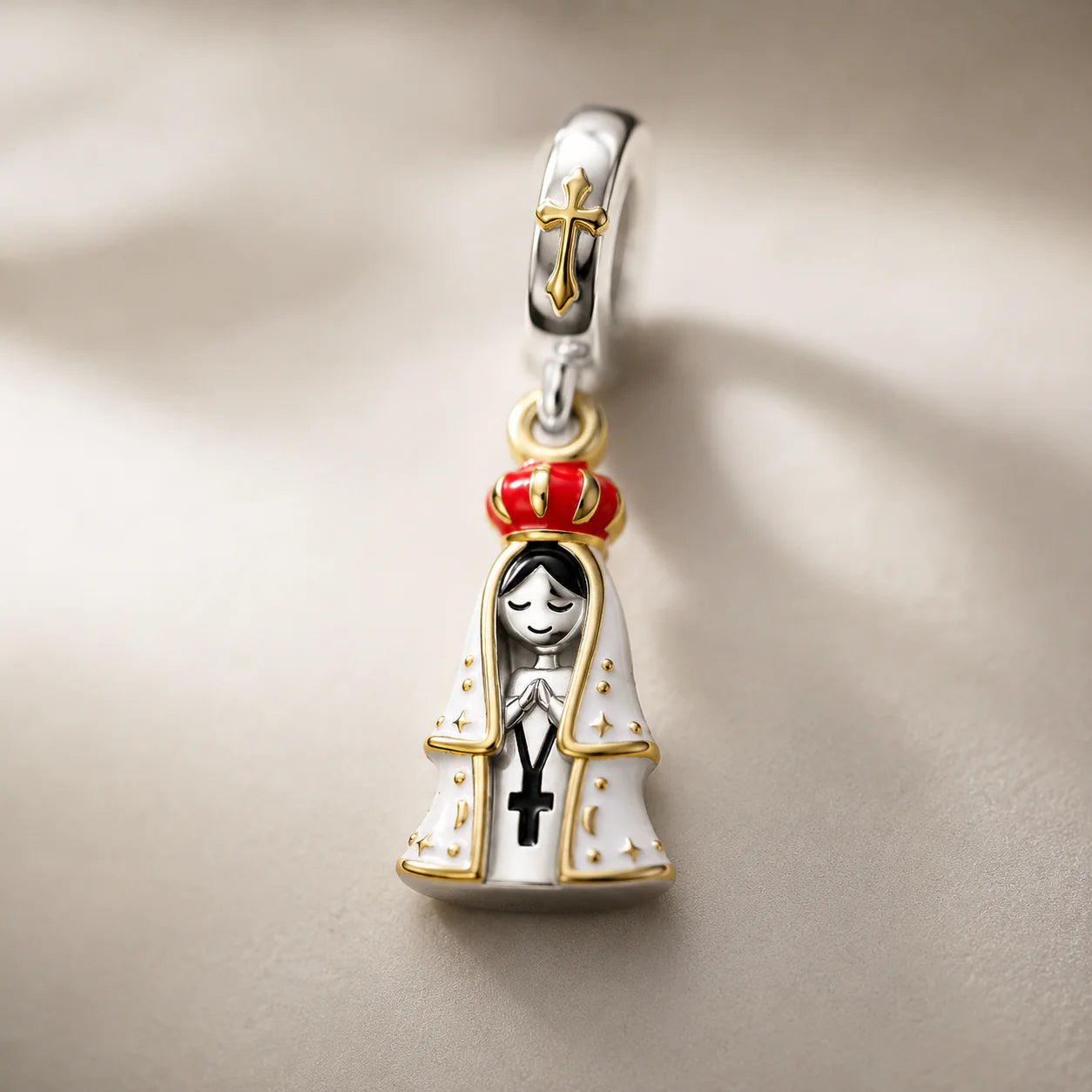 Charm Madonna di Fatima, Messaggera di Pace (Argento 925)