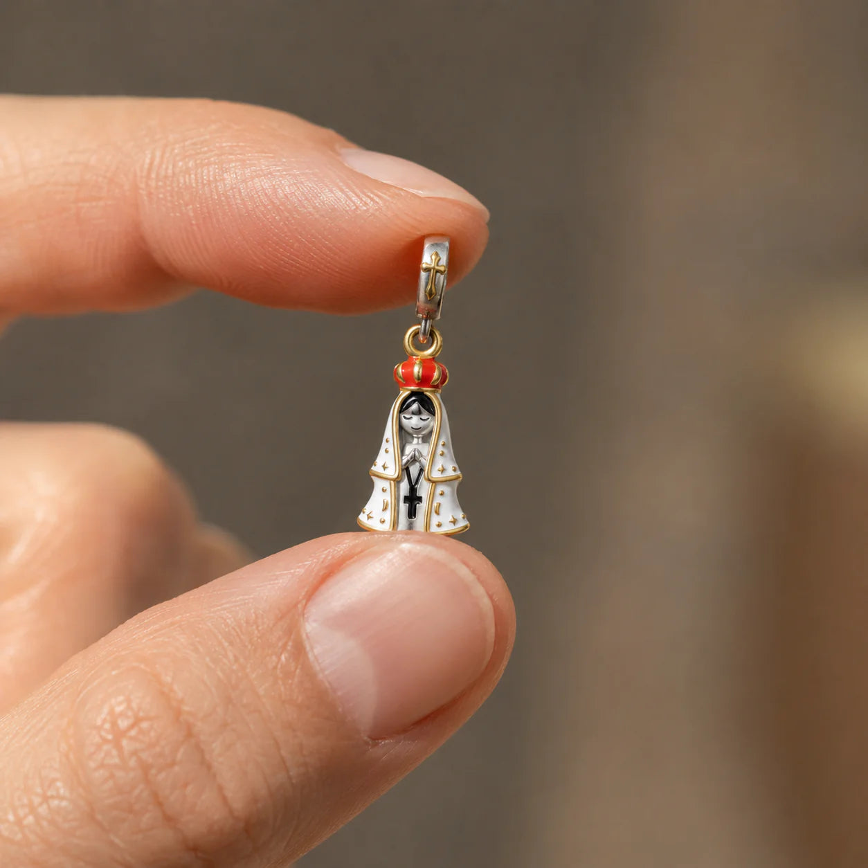 Charm Madonna di Fatima, Messaggera di Pace (Argento 925)