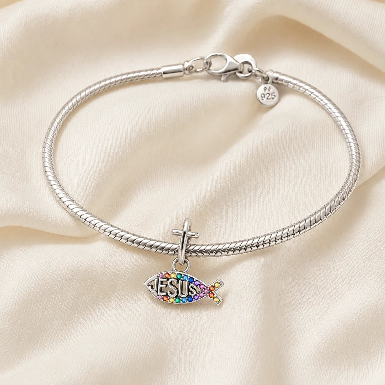 Charm Nome di Gesù Arcobaleno (Argento 925)