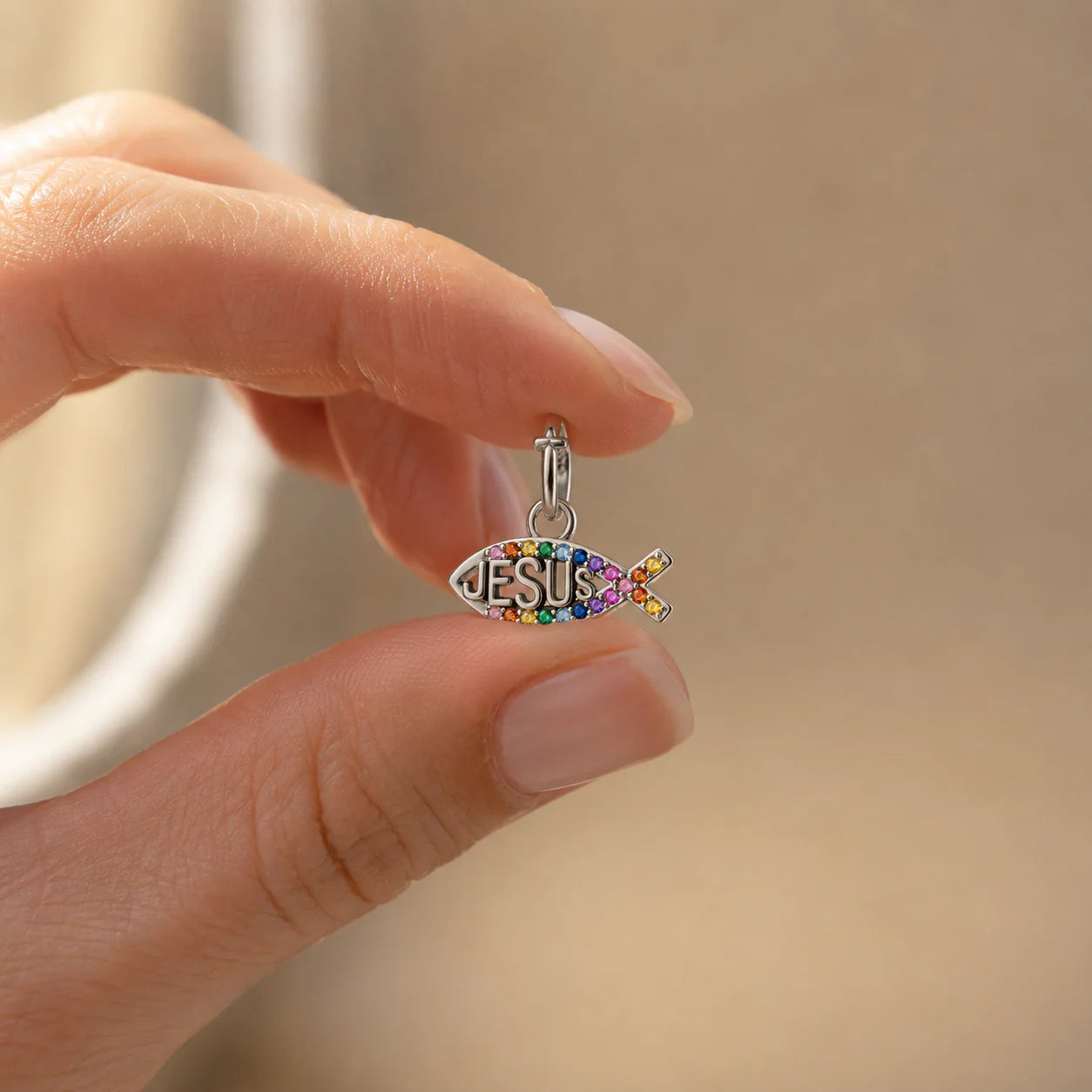 Charm Nome di Gesù Arcobaleno (Argento 925)