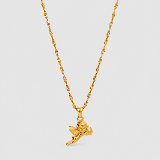 Collana Angelo Messaggero dell'Amore Divino (Placcato in Oro)
