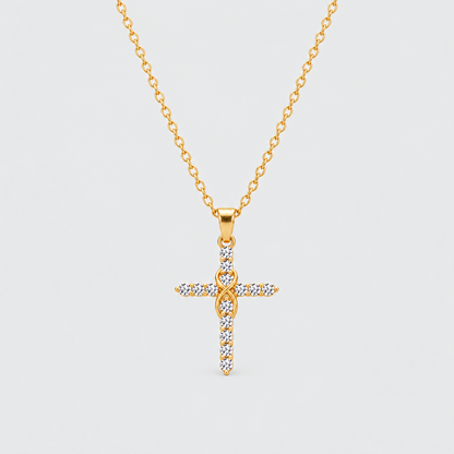 Collana Fede Infinita con Croce (Placcata in Oro)