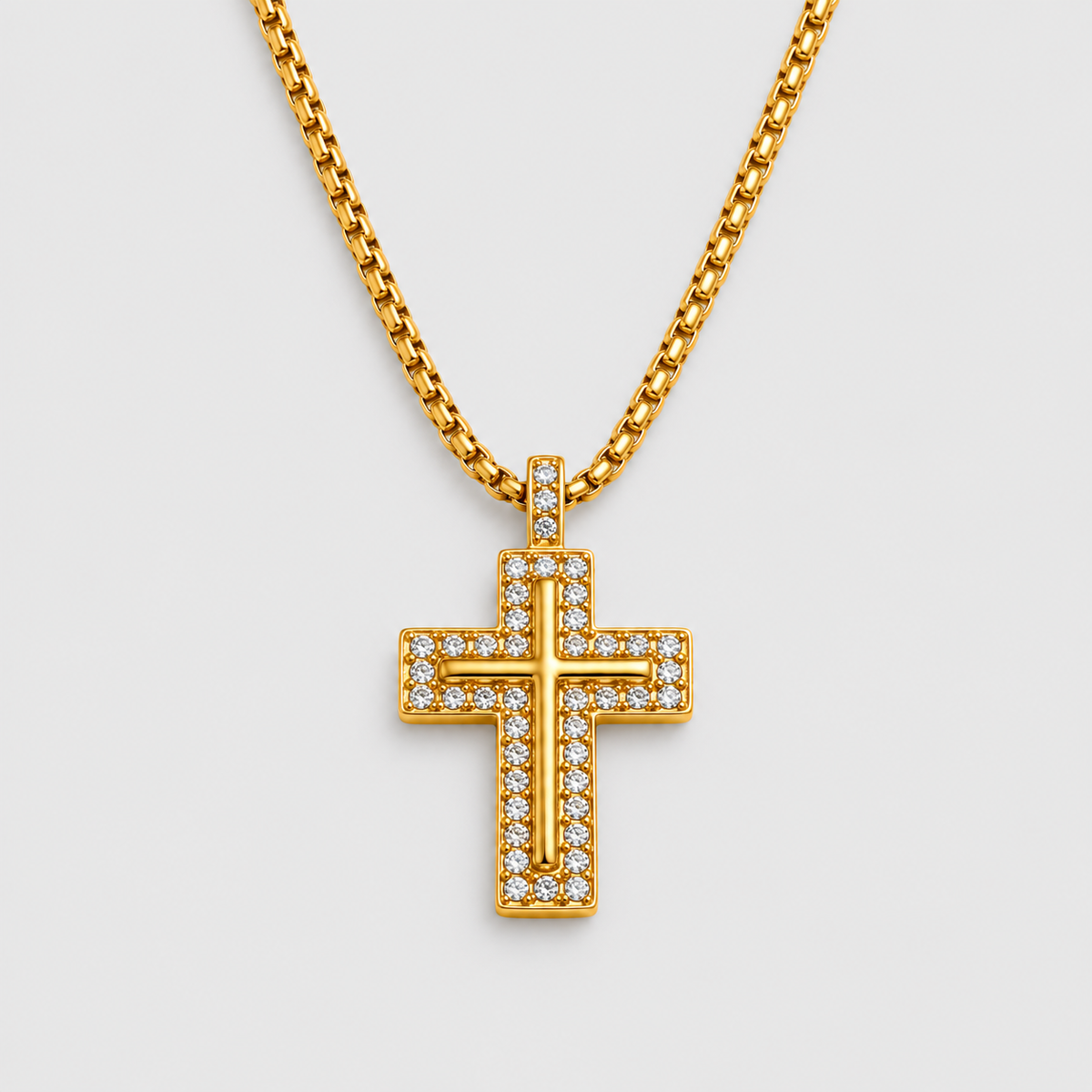 Collana con Croce Tempestata di Zirconi (Placcata in Oro)