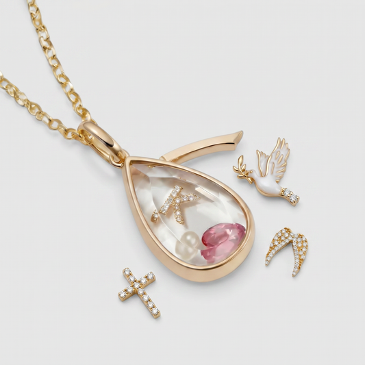 LOCKET GOCCIA DI LUCE DIVINA (PLACCATO IN ORO)