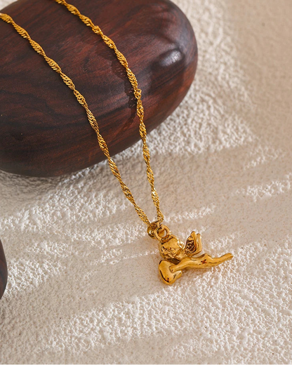 Collana Angelo Messaggero dell'Amore Divino (Placcato in Oro)