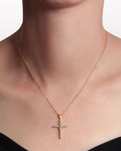 Collana Fede Infinita con Croce (Placcata in Oro)