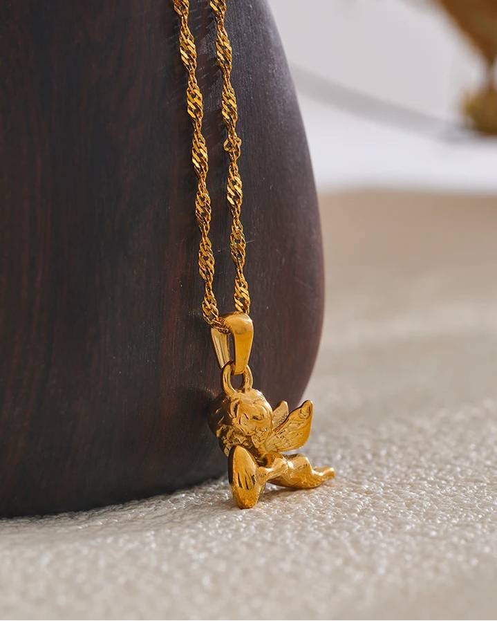 Collana Angelo Messaggero dell'Amore Divino (Placcato in Oro)