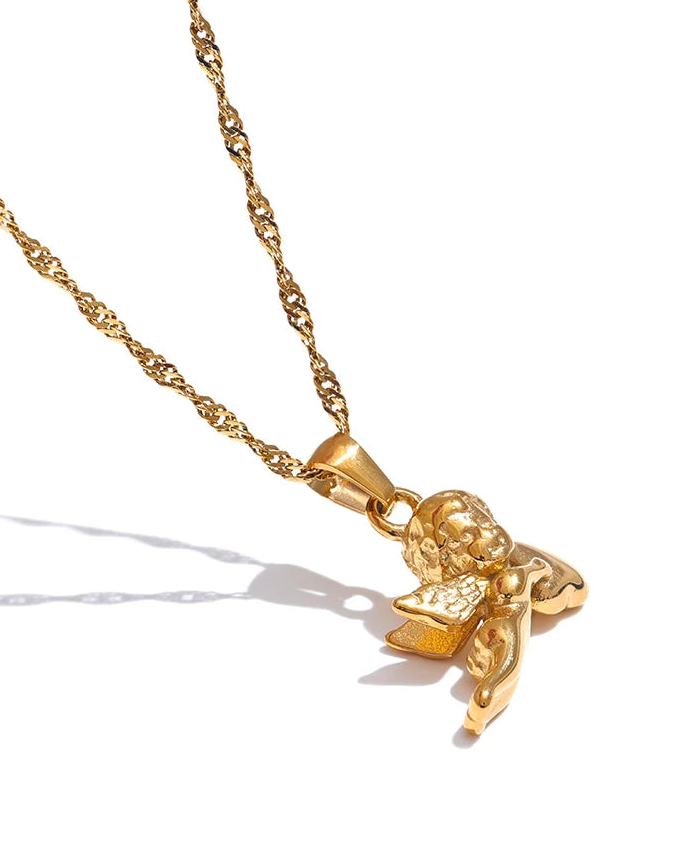 Collana Angelo Messaggero dell'Amore Divino (Placcato in Oro)