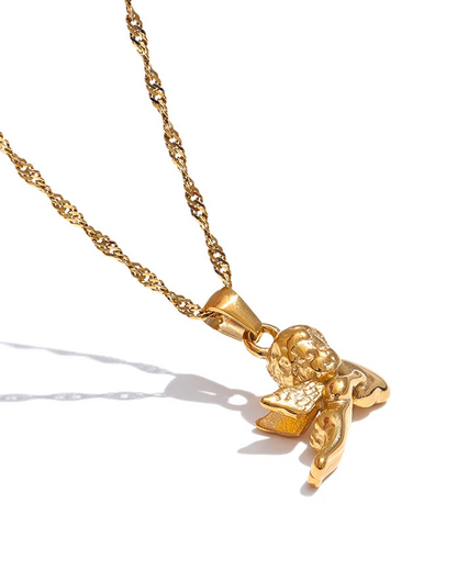 Collana Angelo Messaggero dell'Amore Divino (Placcato in Oro)