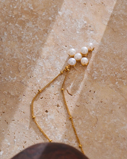 Collana con Croce di Perle (Placcata in Oro)