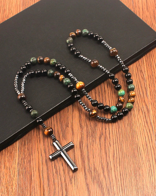 Rosario con Pietra Turchese e Occhio di Tigre