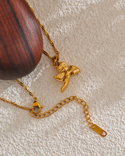 Collana Angelo Messaggero dell'Amore Divino (Placcato in Oro)