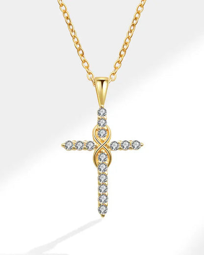 Collana Fede Infinita con Croce (Placcata in Oro)