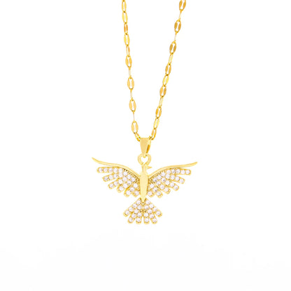 Collana Spirito Santo con zirconi incastonati (Placcata in oro 18 carati)