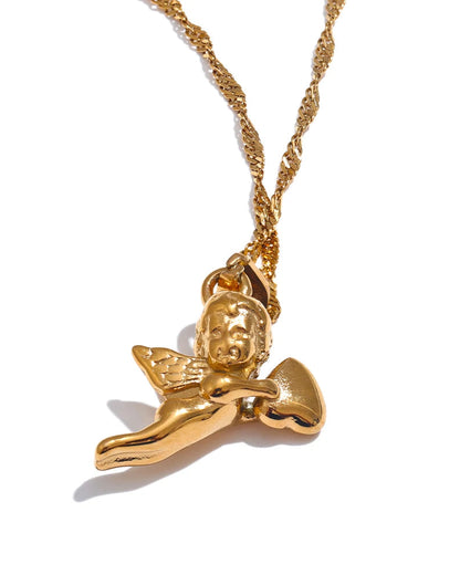 Collana Angelo Messaggero dell'Amore Divino (Placcato in Oro)