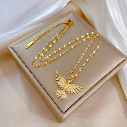 Collana Spirito Santo con zirconi incastonati (Placcata in oro 18 carati)
