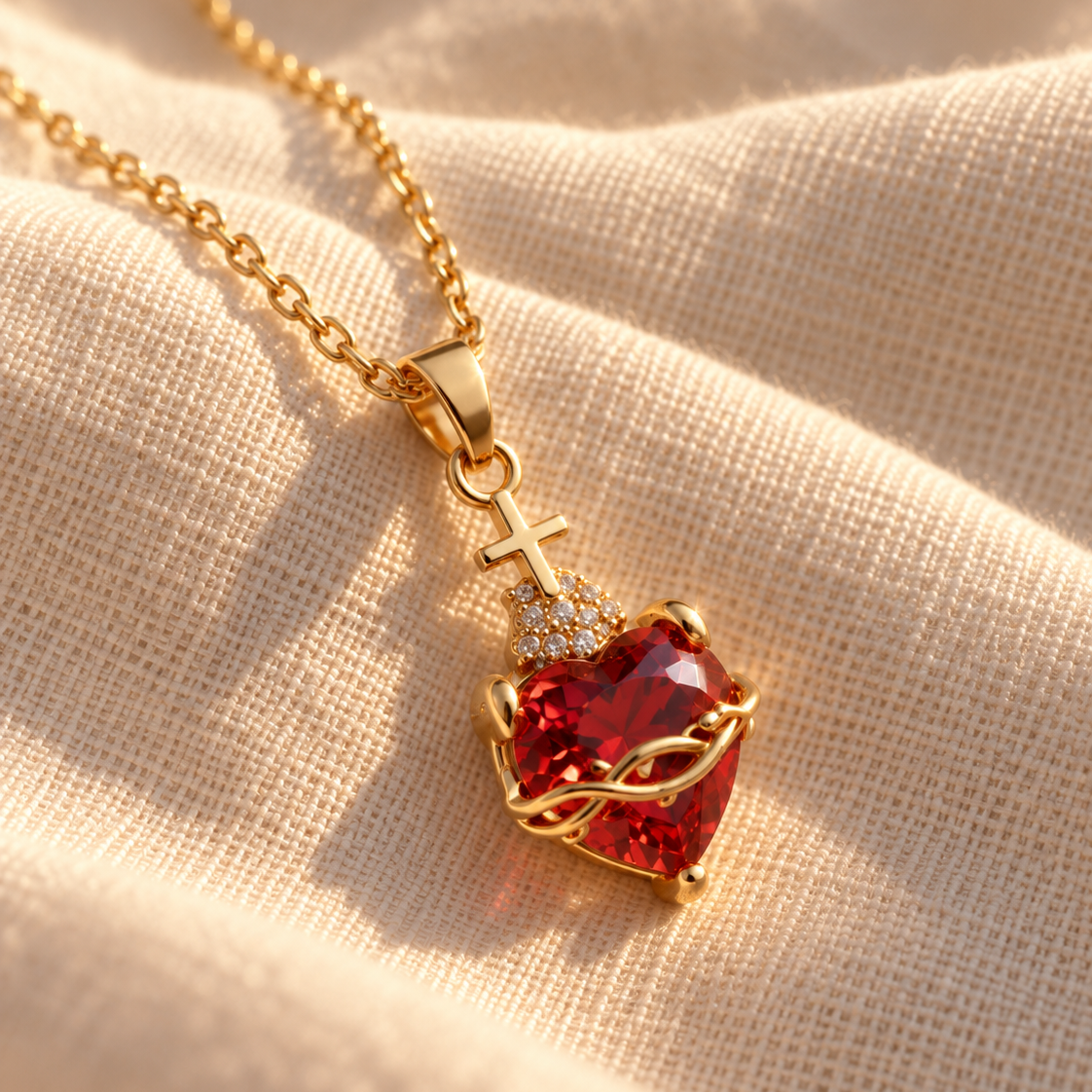 Collana Sacro Cuore di Gesù (Placcato in Oro)