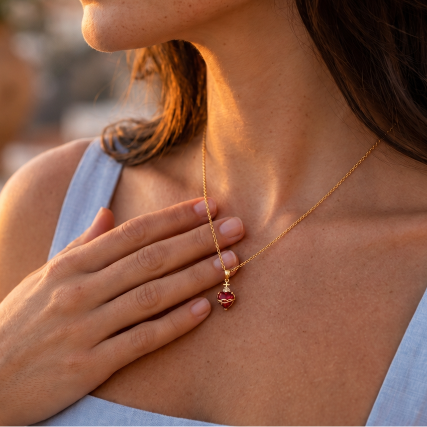Collana Sacro Cuore di Gesù (Placcato in Oro)