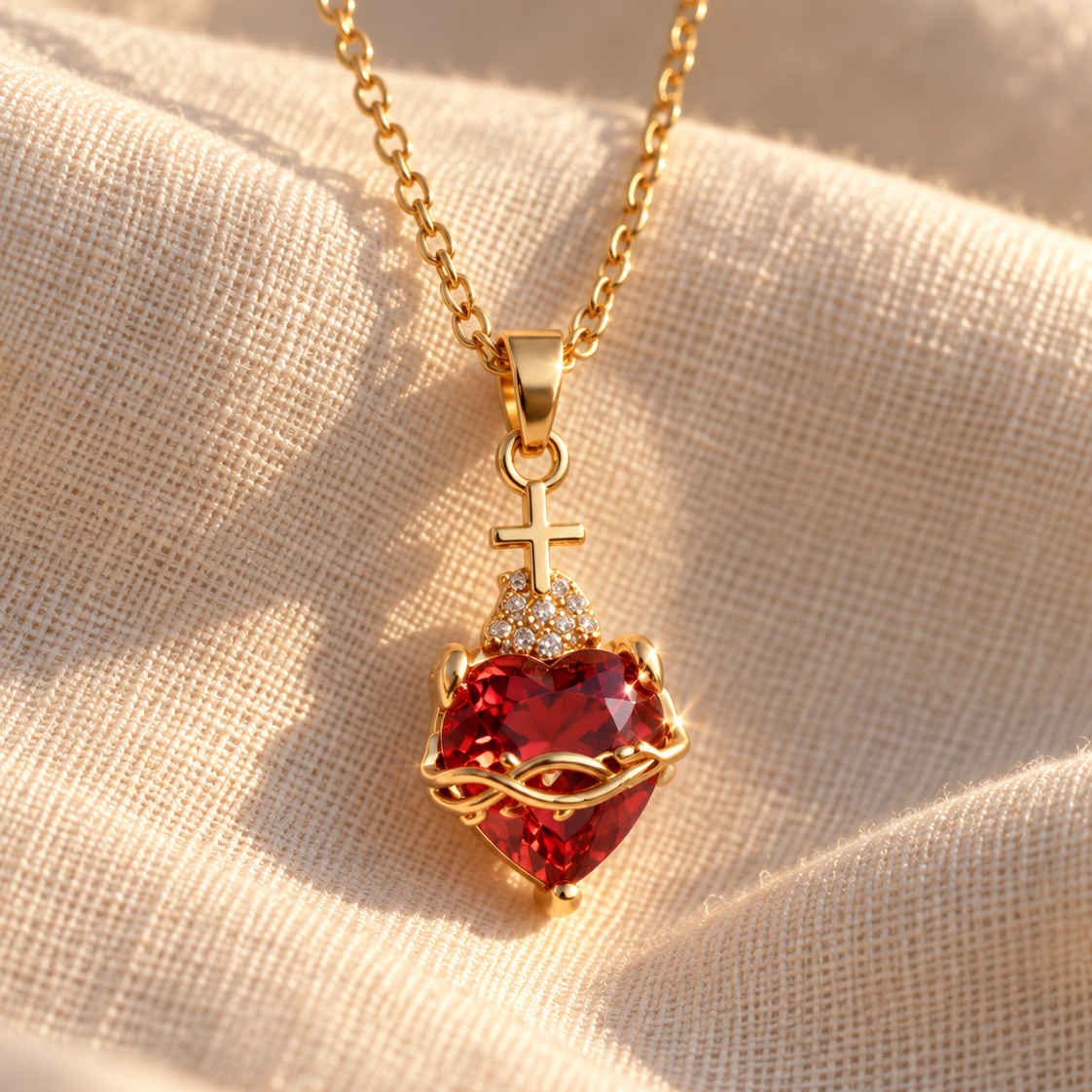 Collana Sacro Cuore di Gesù (Placcato in Oro)
