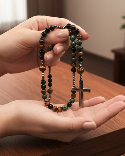 Rosario con Pietra Turchese e Occhio di Tigre